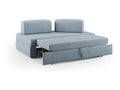 Nobellea Sofa with pull-out ottoman and removable backrest in waterproof fabric T02 160 cm pastel blue CEKS37246