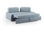 Nobellea Sofa with pull-out ottoman and removable backrest in waterproof fabric T02 160 cm pastel blue CEKS37246