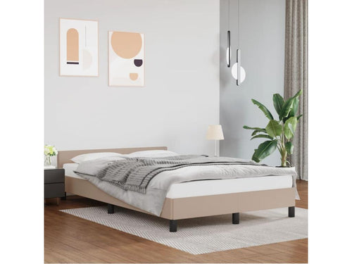 Bed frame with cappuccino headboard 120x190 faux leather XCDI91616