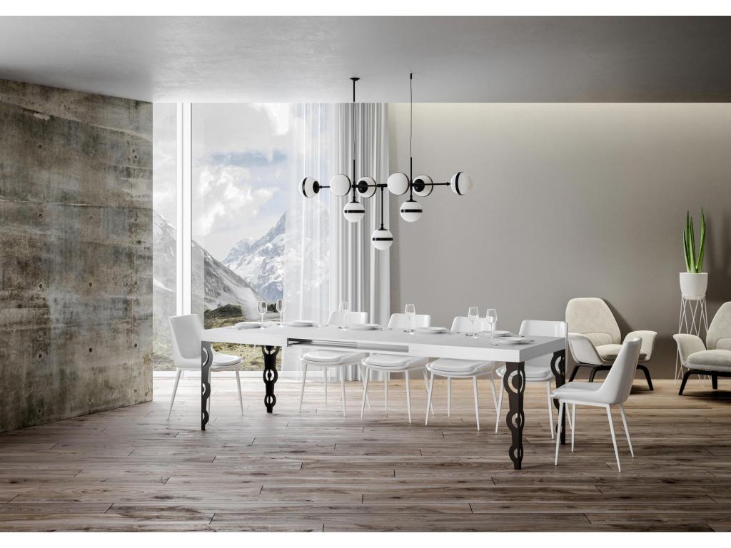 Karamay Extendable Table 90x180/440 cm White Ash with Anthracite Frame QSKR49735