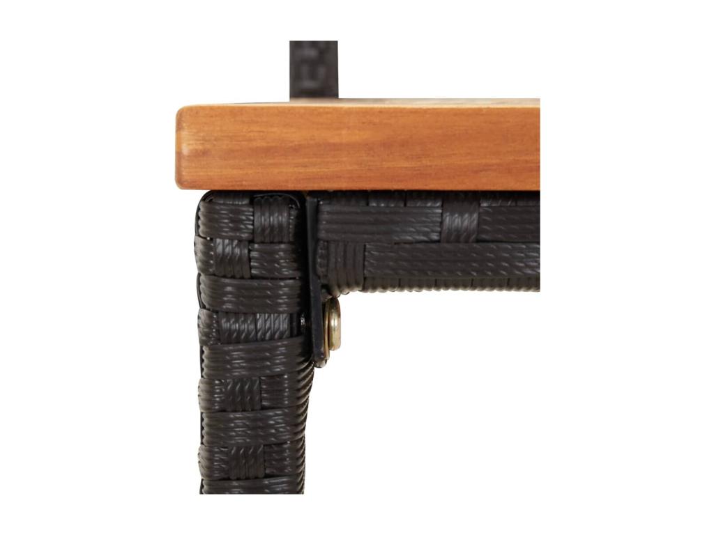 Elariva DUVU09941 5-piece black poly rattan and solid wood garden bar set