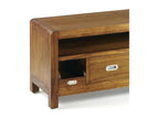 TV stand with 3 drawers, wood and bronze/brown finish, 115x40x47cm - Nobellea EHYZ62097