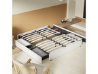 140x200 cm bed with drawers, wooden slatted base, white fabric frame XIYJ88352