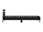 Bed frame with headboard and LED lights, black, 100x200 cm, WMBO85367
