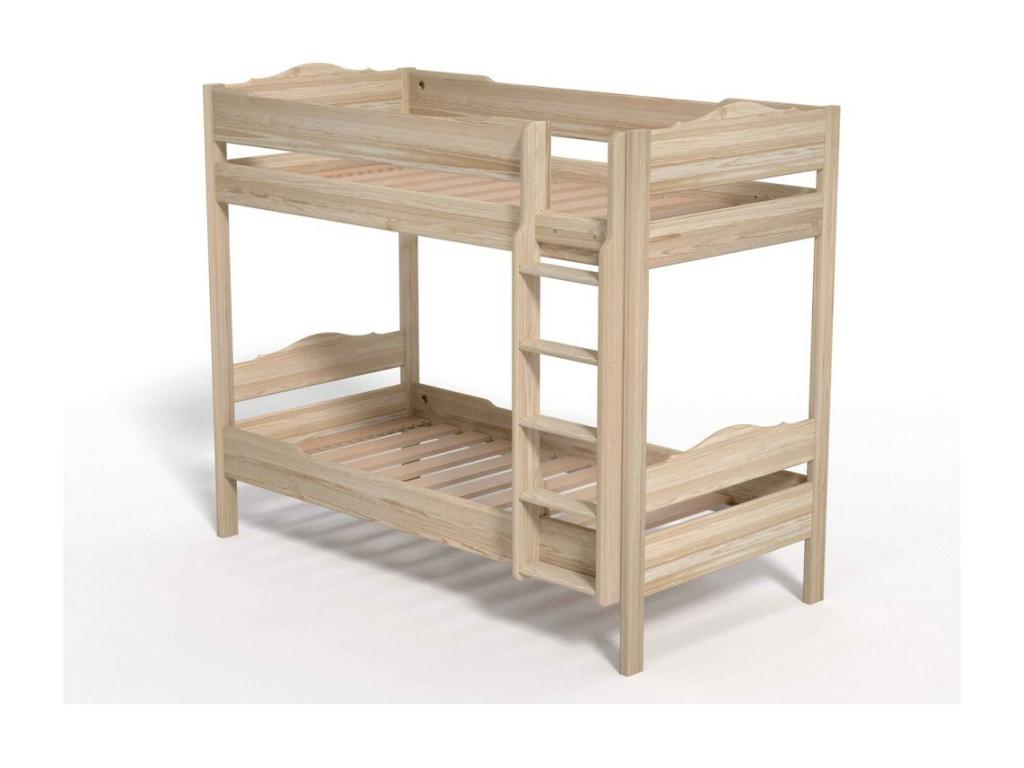 Boisona bunk bed with safety rail - natural wood DMYL13187
