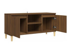 TV stand with solid wood legs, brown oak, 103.5x35x50 cm, XOGU91870