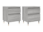Boisona bedside tables, 2 pcs, grey, 40x35x50 cm, engineered wood, SNSG39347