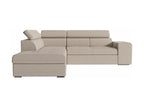 Boisona 3-seater left-hand corner sofa bed in fabric - Beige - W262 x D220 x H76cm - Boisona SYTS60316