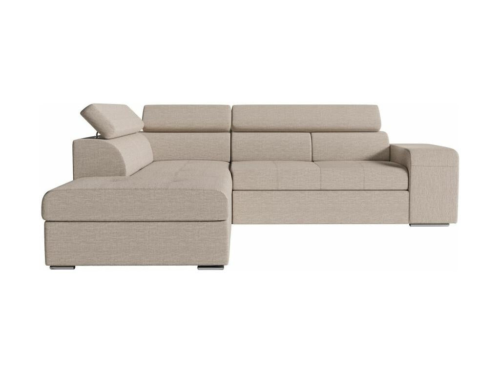Boisona 3-seater left-hand corner sofa bed in fabric - Beige - W262 x D220 x H76cm - Boisona SYTS60316