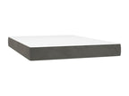 Upholstered bed base and mattress, Dark Grey, 140x200cm, Velvet, INVQ35944