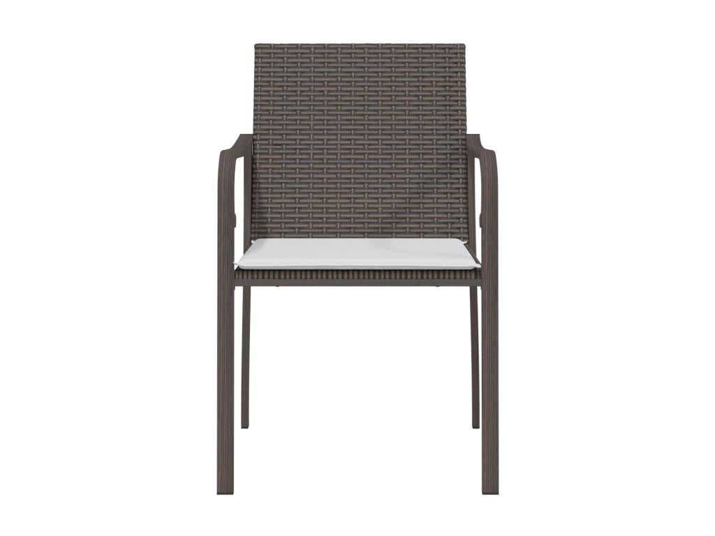 Garden chairs and cushions, set of 6, brown, 56x59x84 cm, rattan, UNEN10711