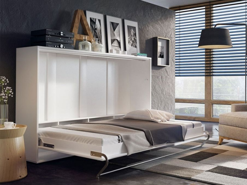 Nobellea AH165 Double White Wall Bed 140x200 Laminate 177x215cm YYWI67820