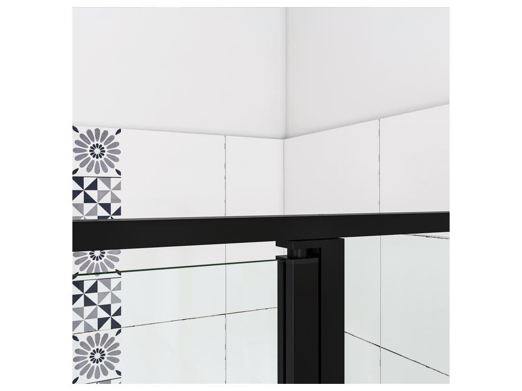 100x185cm pivot shower door, black, 6mm glass with anti-limescale coating, for alcove installation OKUT96229