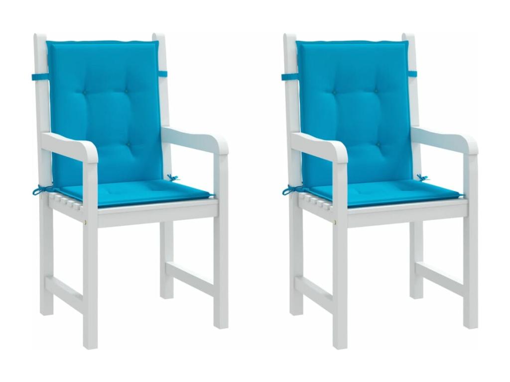 Low-back garden chair cushions, set of 2, blue RHEU35927