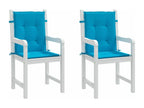 Low-back garden chair cushions, set of 2, blue RHEU35927