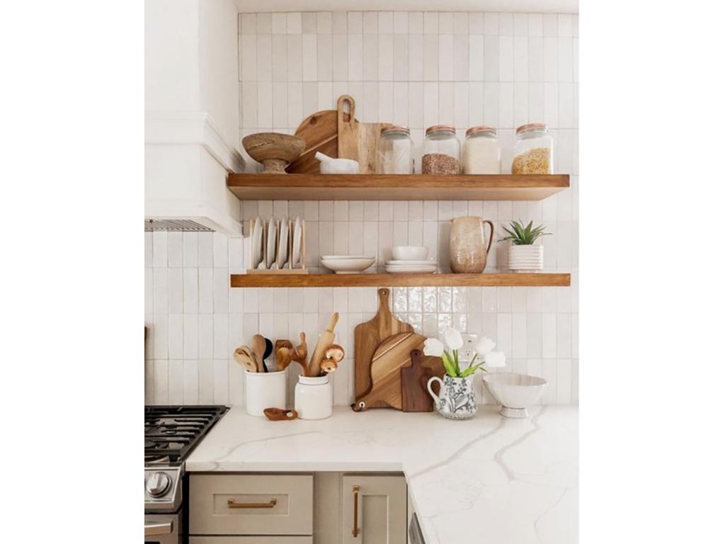 Floating shelf in aged fir wood 100x3.2cm - Boisona QFLI76614