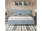 Bed with upholstered slatted base 160x200 microfiber light blue Elariva LLDC52447