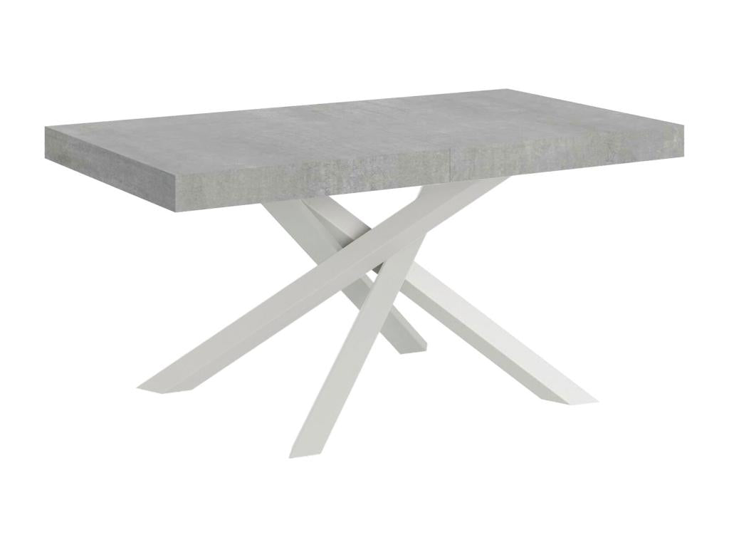 Boisona extendable table 90x200/304 cm, Concrete Grey with white frame, ACIT11474