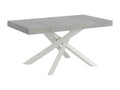 Boisona extendable table 90x200/304 cm, Concrete Grey with white frame, ACIT11474
