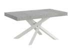 Boisona extendable table 90x200/304 cm, Concrete Grey with white frame, ACIT11474