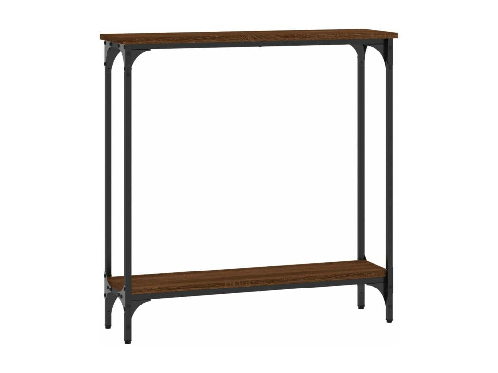 Brown oak console table 75x22.5x75 engineered wood IKNK35653