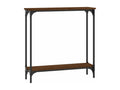 Brown oak console table 75x22.5x75 engineered wood IKNK35653