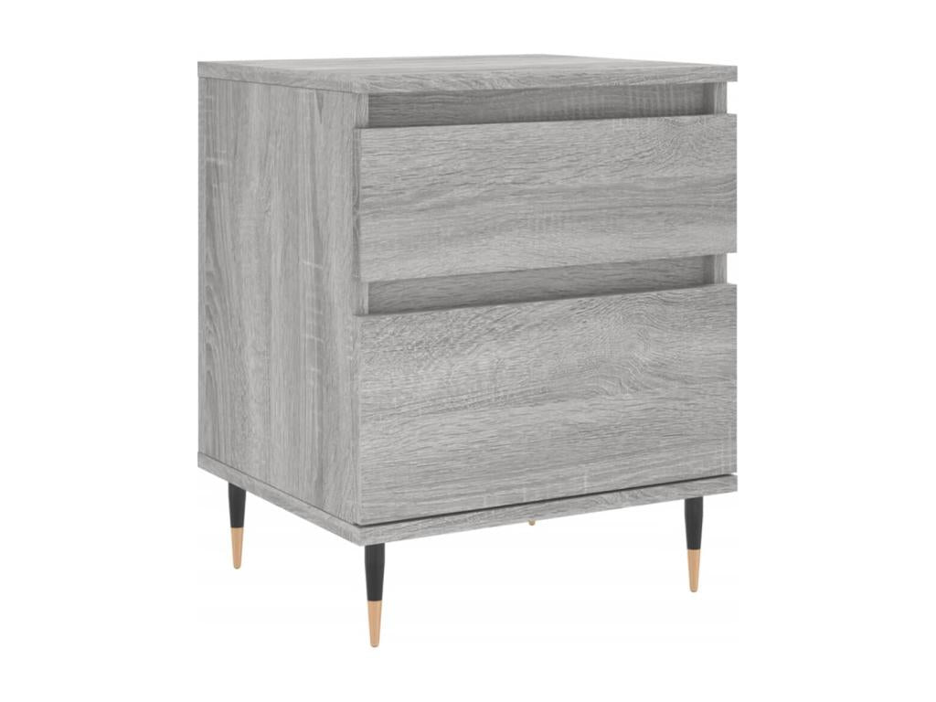 Boisona bedside tables, 2 pcs, grey, 40x35x50 cm, engineered wood, SNSG39347