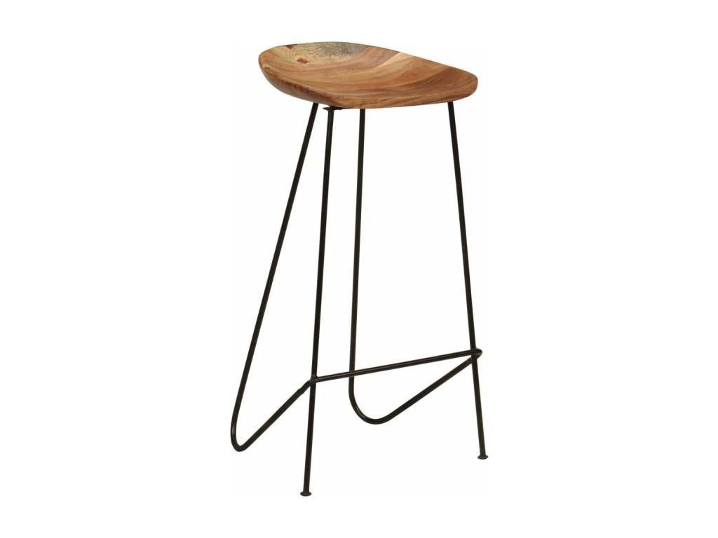 Set of two brown wooden stools 41x36x76 cm 1202088 ALXV04744