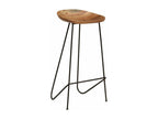 Set of two brown wooden stools 41x36x76 cm 1202088 ALXV04744