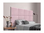 Boisona Upholstered Headboard in Natural Linen, Composed of Interchangeable Self-Adhesive Panels for Luxury Upholstered Bedroom, Pink, 135 cm LQXI83752