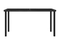 Black garden dining table 140x70x73 cm Woven resin BXNP05316