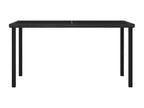 Black garden dining table 140x70x73 cm Woven resin BXNP05316