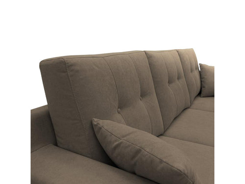 Boisona Modern Reversible Corner Sofa in Soft Waterproof Fabric T02 237 cm Brown JDTW75293