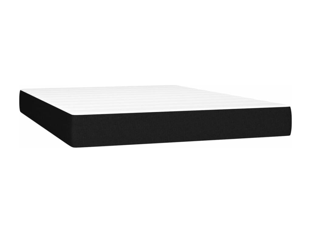 Boisona bed base and mattress with LED lighting, black, 140x190 cm, fabric, YVJD49182