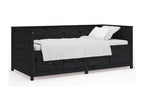 Daybed without mattress, black, 100x200 cm, solid pine wood, ZIMJ56083