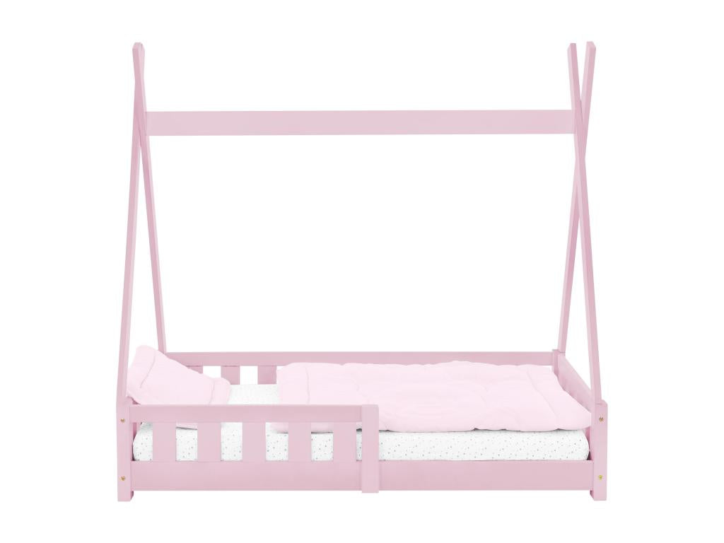 Boisona pink children's bed, anti-fall wooden house-shaped bed, pine, 70x140 cm, BKEA44700