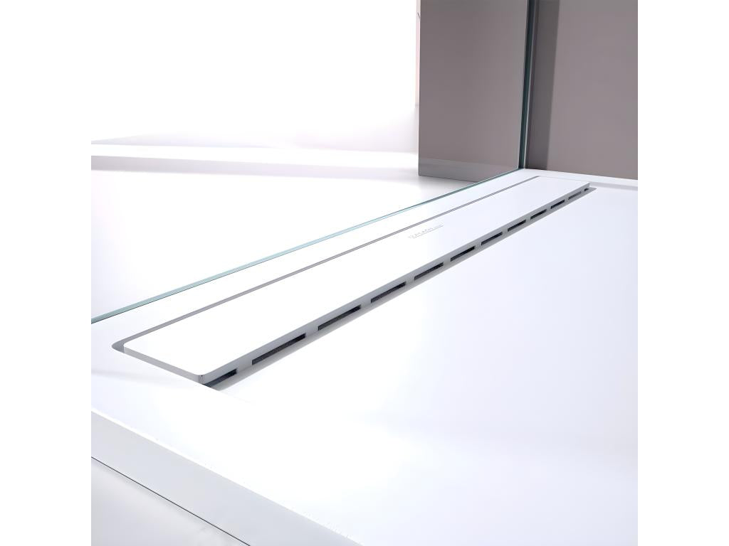 Boisona White Smooth Finish Shower Tray with Colored Grid - 140x80 cm ZDXV17535