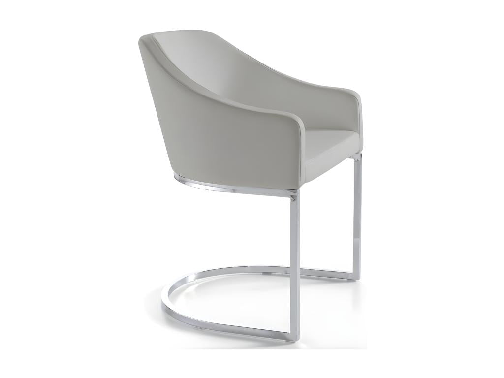 Boisona designer armchair in faux leather with stainless steel legs - Set of 2 - Boisona 72 Dark Grey UDWJ68645