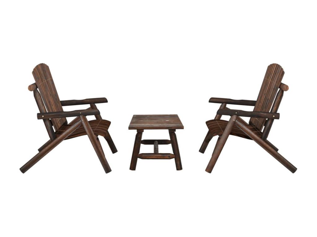 3-piece garden furniture set in solid spruce wood PJYW12298