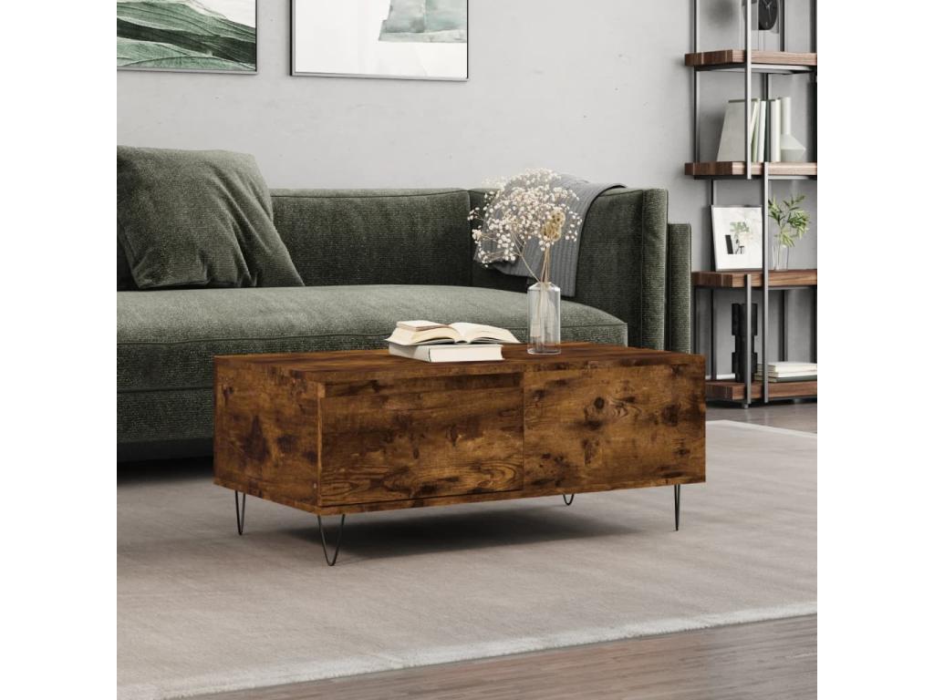 Smoked Oak Coffee Table 90x50x36.5 Engineered Wood MKBX61292