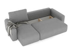 Nobellea corner sofa bed with sleeping function in grey fabric CIZW19167
