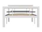 Bed frame without mattress, white and black metal, 100x200 cm, OUPU58248