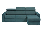 Reversible corner sofa bed in blue fabric - 140 cm sleeping area - 18 cm mattress - Elariva MARV91305