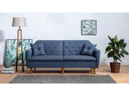 Boisona FAUS49419 3-seater convertible sofa and 1 armchair set in dark blue fabric