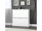 Shoe cabinet with 2 drop-down doors, white - Boisona - W 75 x D 22 x H 76 cm PXWI49075
