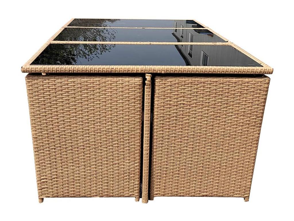 Boisona WOCW19466 8-seater garden furniture set in natural woven resin