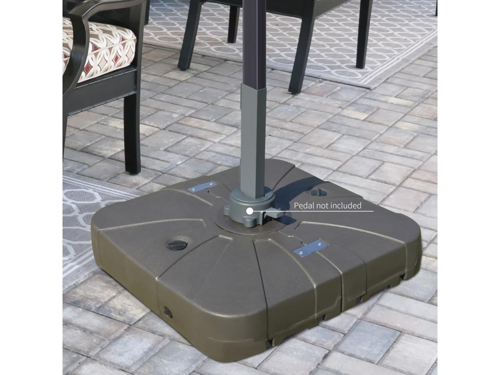 Offset parasol base with weighted base for offset parasols, dimensions: 88L x 88W x 19H cm, Boisona grey XDGT36471
