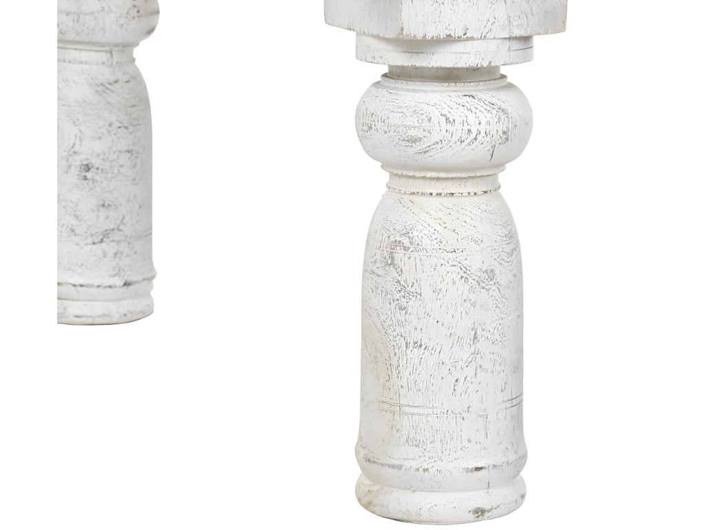 Rectangular coffee table/living room table in carved white wood - length 150 x depth 76 x height 48 cm NKWR58864