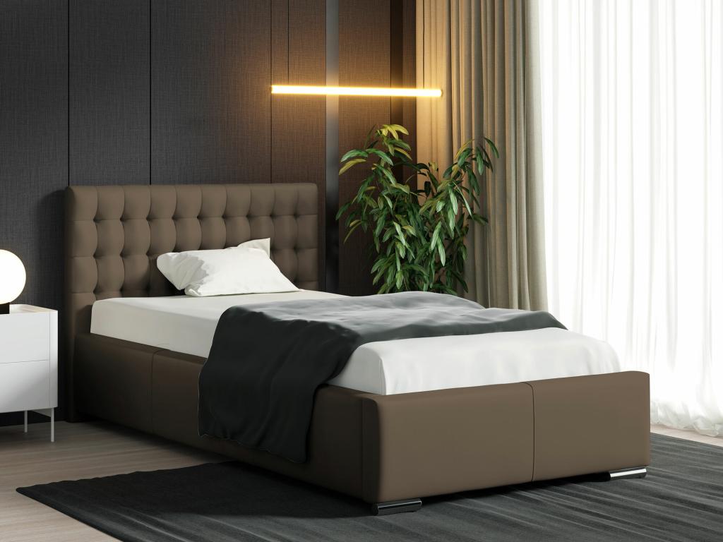 Boisona 104 Unique Brown Bed 90x200 Faux Leather Slatted Base for Boisona 107x222x92cm JKVG54026