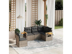 5-piece garden furniture set with grey resin wicker cushions ETIU04335
